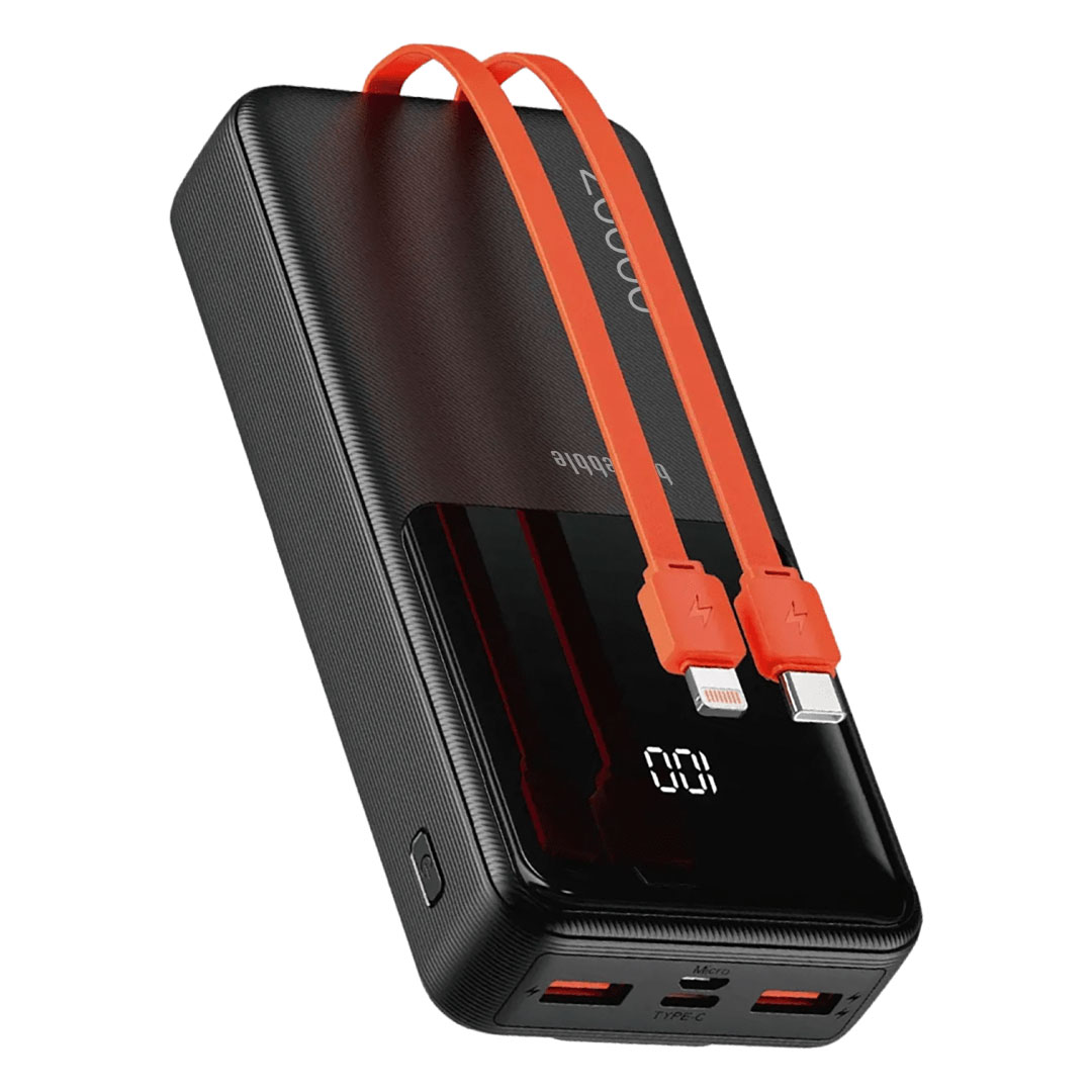 BLUPEBBLE LINKPOD 20 20000MAH BUILT-IN CABLE POWER BANK BLACK BP-P652L-BK thumbnail 2