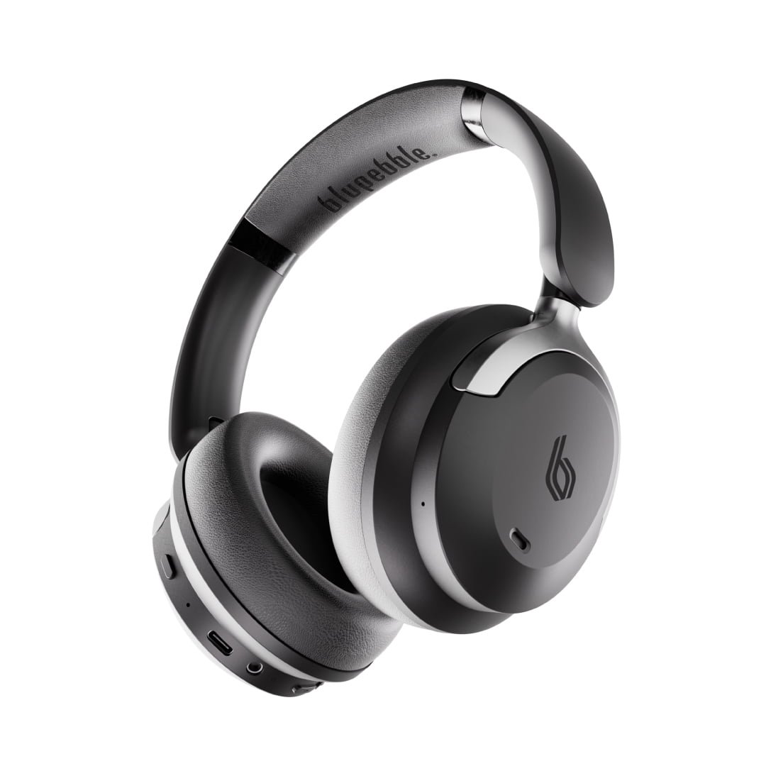 Bluepebble C80 Over-Ear Foldable Digital Hybrid Noise Cancelling Headphones - Black BP-PAC80ANC-BK thumbnail 2