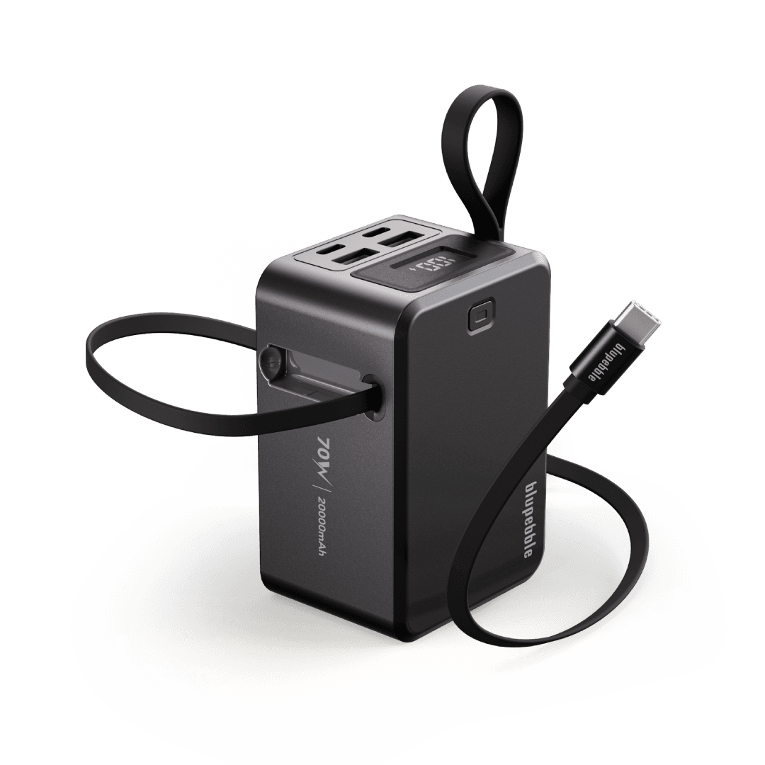 BLUPEBBLE LINKPOD 70W 20000MAH POWER BANK WITH RETRACTABLE CABLE GRAY BP-PBLNKPD70-GY thumbnail 2