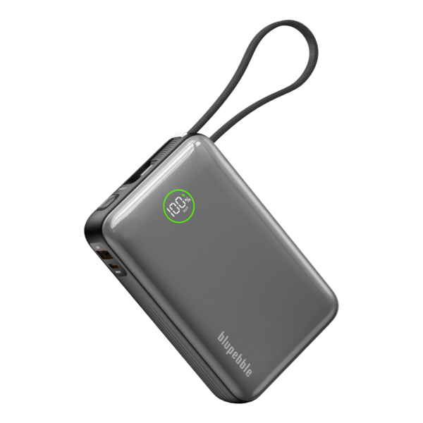 BLUPEBBLE LINKPOD FLOW 20000MAH POWERBANK WITH USB-C CABLE GRAY BP-PBLNKPDFLW-GY thumbnail 2