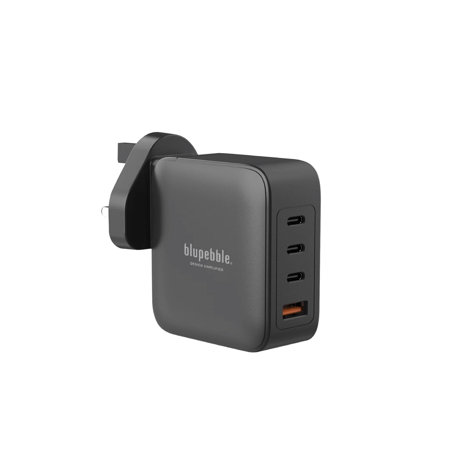 BLUPEBBLE 4 PORT PD GAN FAST CHARGER 140W BLACK BP-PD140GANUK-BK thumbnail 2