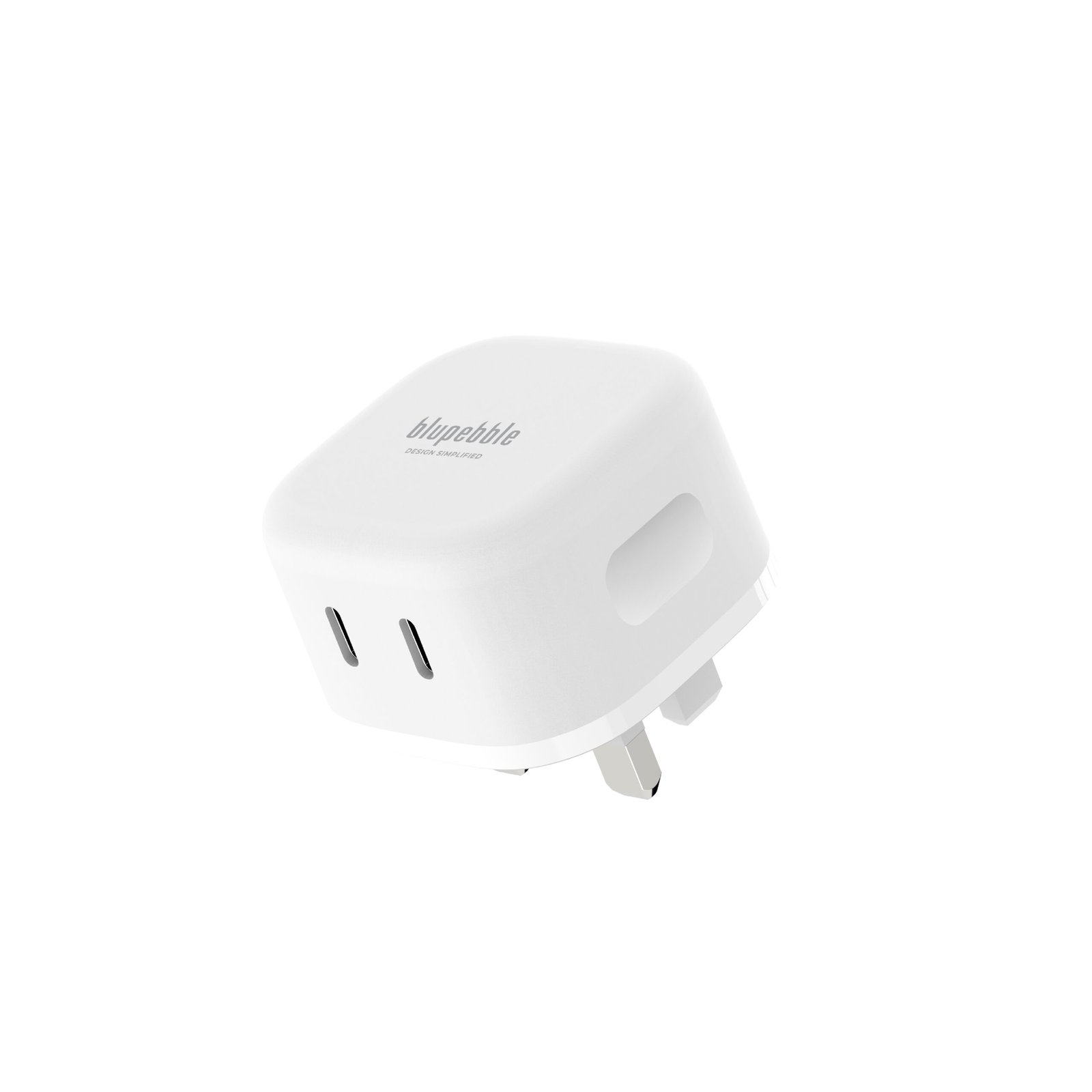 BLUPEBBLE 2 PORT PD GAN FAST CHARGER 45W WHITE BP-PD45GANUK-WH thumbnail 2