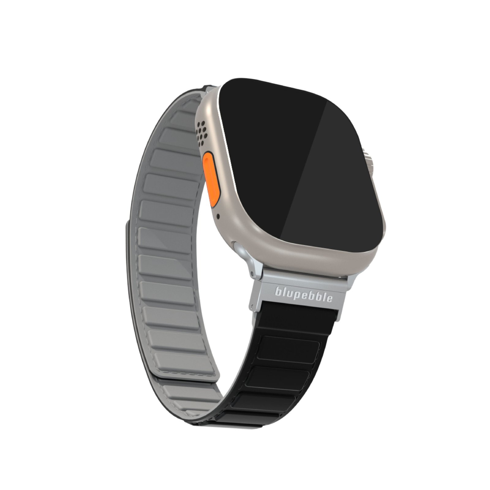 BLUPEBBLE SASS PORDOI SILICONE REVERSIBLE MAGNETIC STRAP 49/45/44/42MM BLACK/GREY BP-SPORDOI49-BKGY thumbnail 2