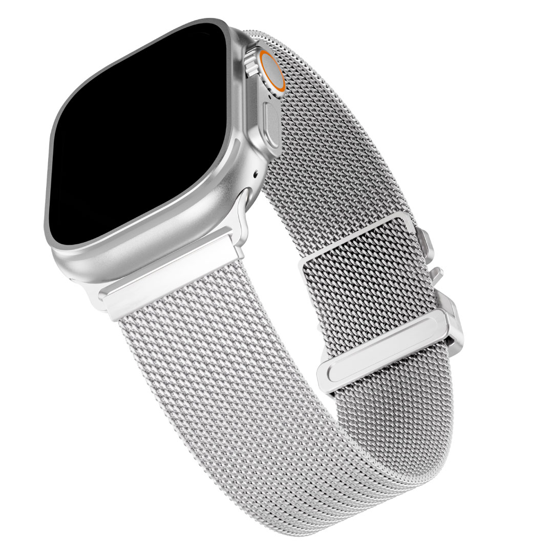BLUPEBBLE APPLE WATCH STRAP ULTRA 3 AND SERIES 11 STEELUX SERIES 49/46/45/44/42MM SILVER BP-STEELUX-SL thumbnail 2