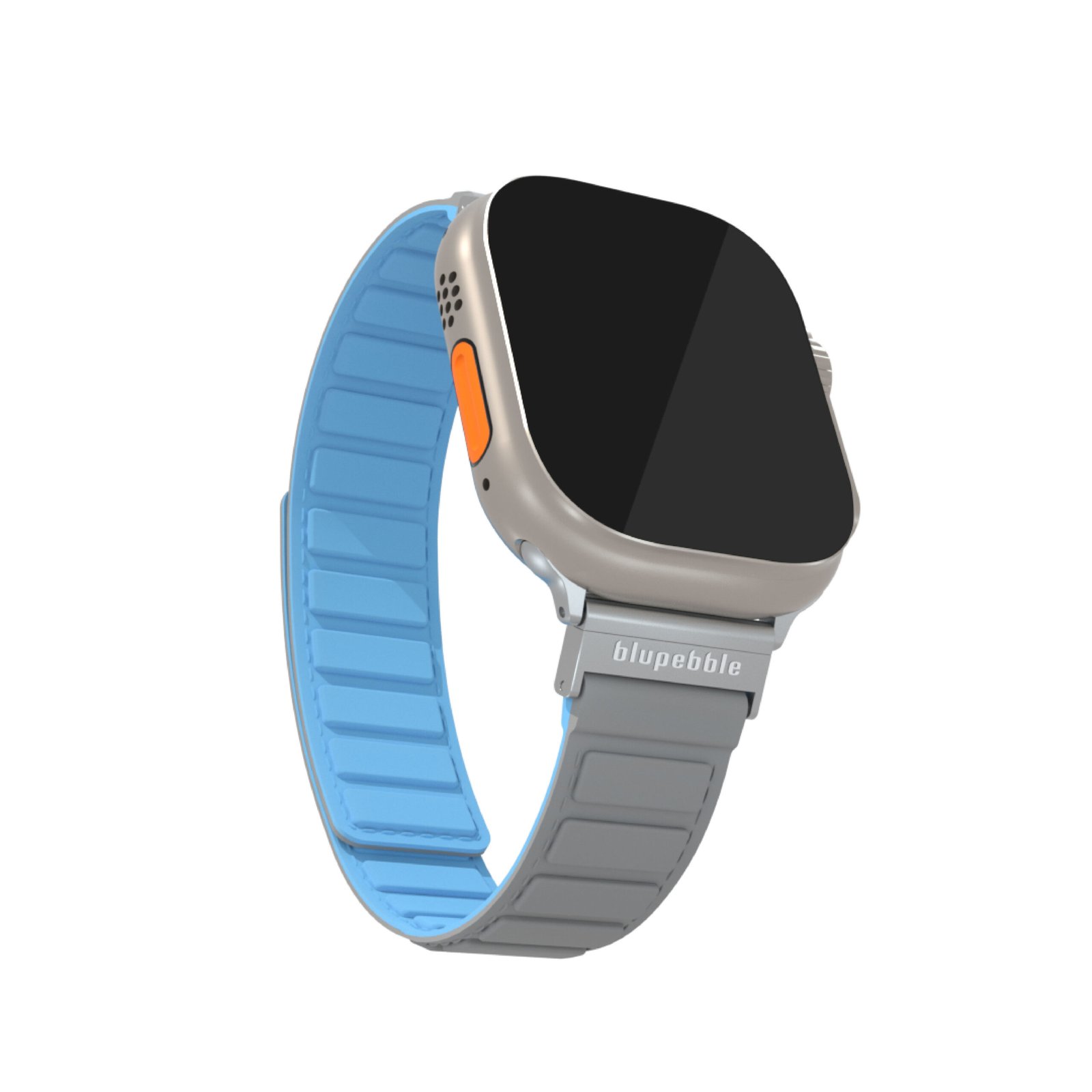 BLUPEBBLE TRESERO SILICONE REVERSIBLE MAGNETIC STRAP 49/45/44/42MM GREY/BLUE BP-TRESERO49-GYBL thumbnail 2