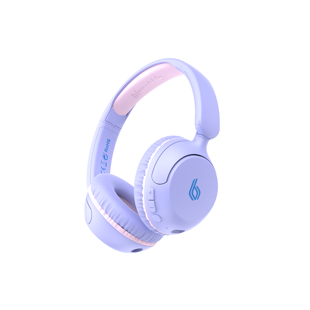 BLUPEBBLE BOUNCE 2IN1 WIRELESS & WIRED MICROPHONE ON-EAR KIDS HEADPHONES LAVANDER BP-KDBOUNCE-LV thumbnail 2
