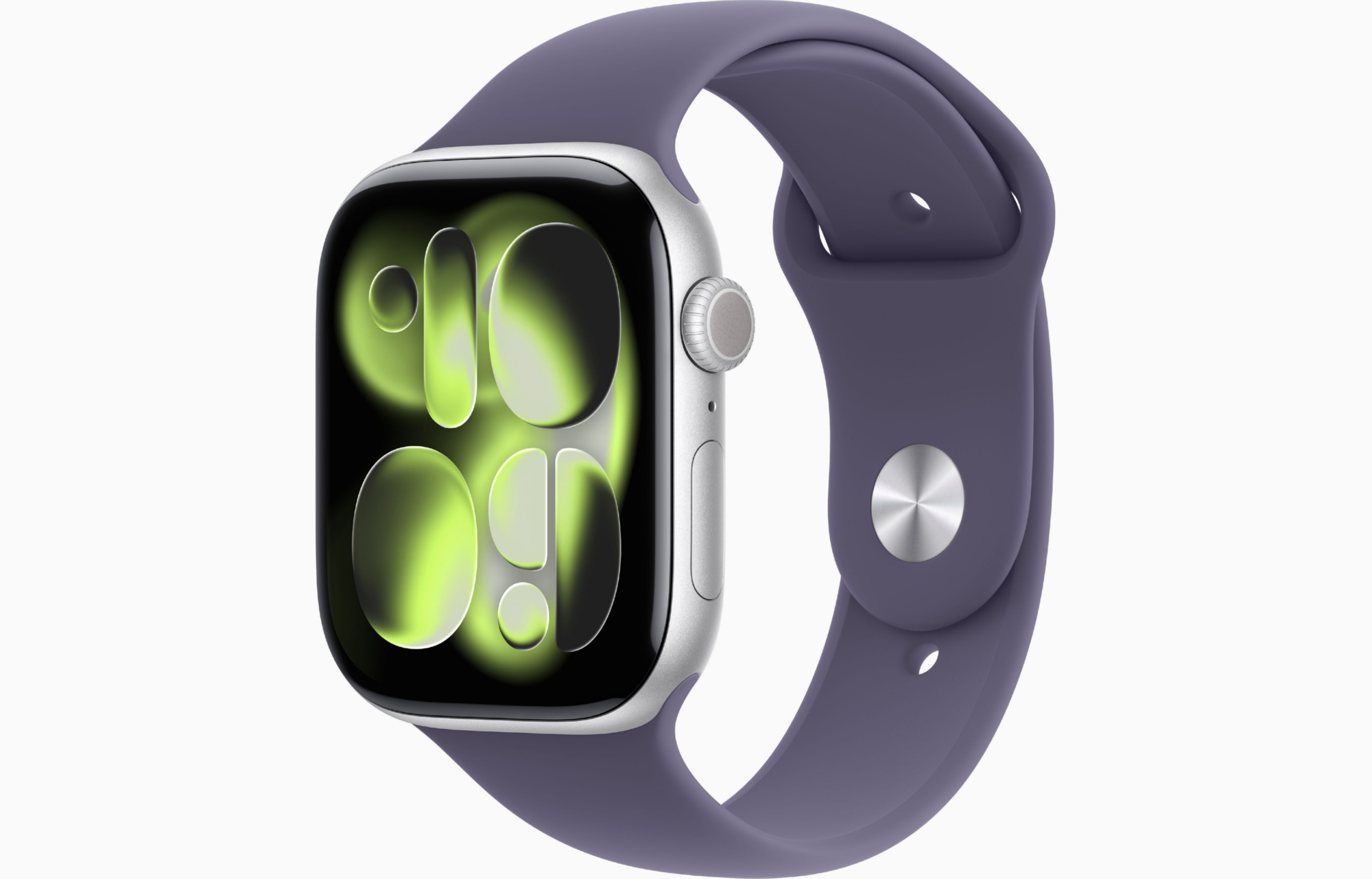 APPLE WATCH SERIES 11 GPS 46MM 2025 SILVER ALUMINIUM CASE WITH PURPLE FOG SPORT BAND - M/L MEVA4 thumbnail 2
