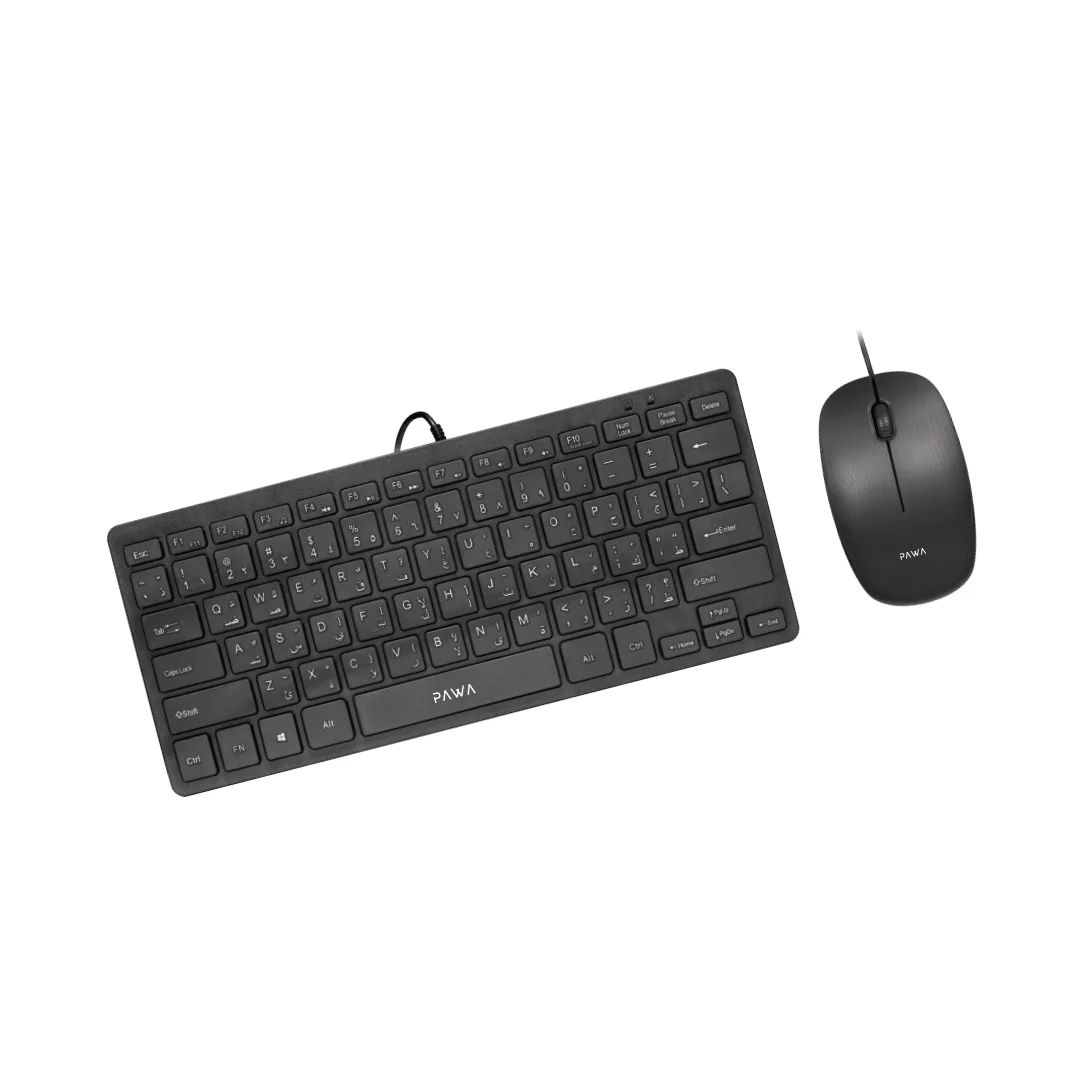PAWA WIRED SLIM KEYBOARD AND MOUSE MINI DESKTOP PACK BLACK PW-CMBMKEA2-BK thumbnail 2