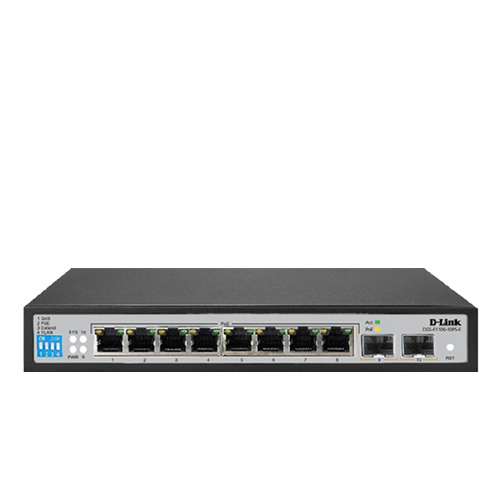 D LINK 8 PORT POE GIGABIT SMART MANAGED SWITCH DGS-F1100-10PS-E thumbnail 2