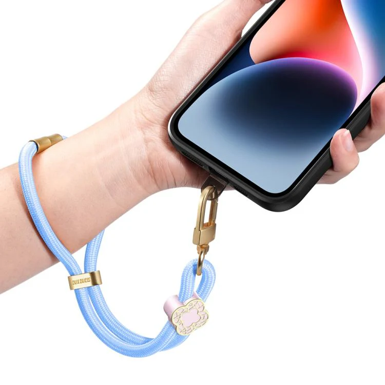 DUXDUCIS GARDEN SERIES SHORT PHONE STRAP WITH BEGONIA PATTERN PHONE LANYARD SKY BLUE GARDEN0040 thumbnail 2