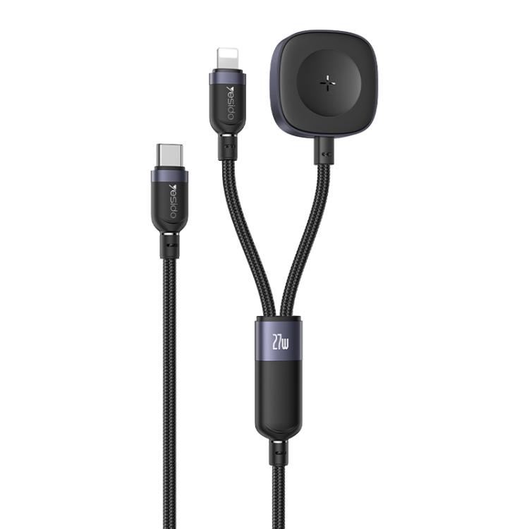 YESIDO 2 IN 1 WATCH CABLE COMPATIBLE USB-L DEVICES AND APPLE WATCH BLACK CA136L thumbnail 2