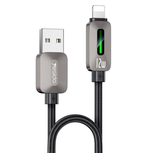 YESIDO USB A TO LIGHTNING CALE 12W GREY CA137L thumbnail 2