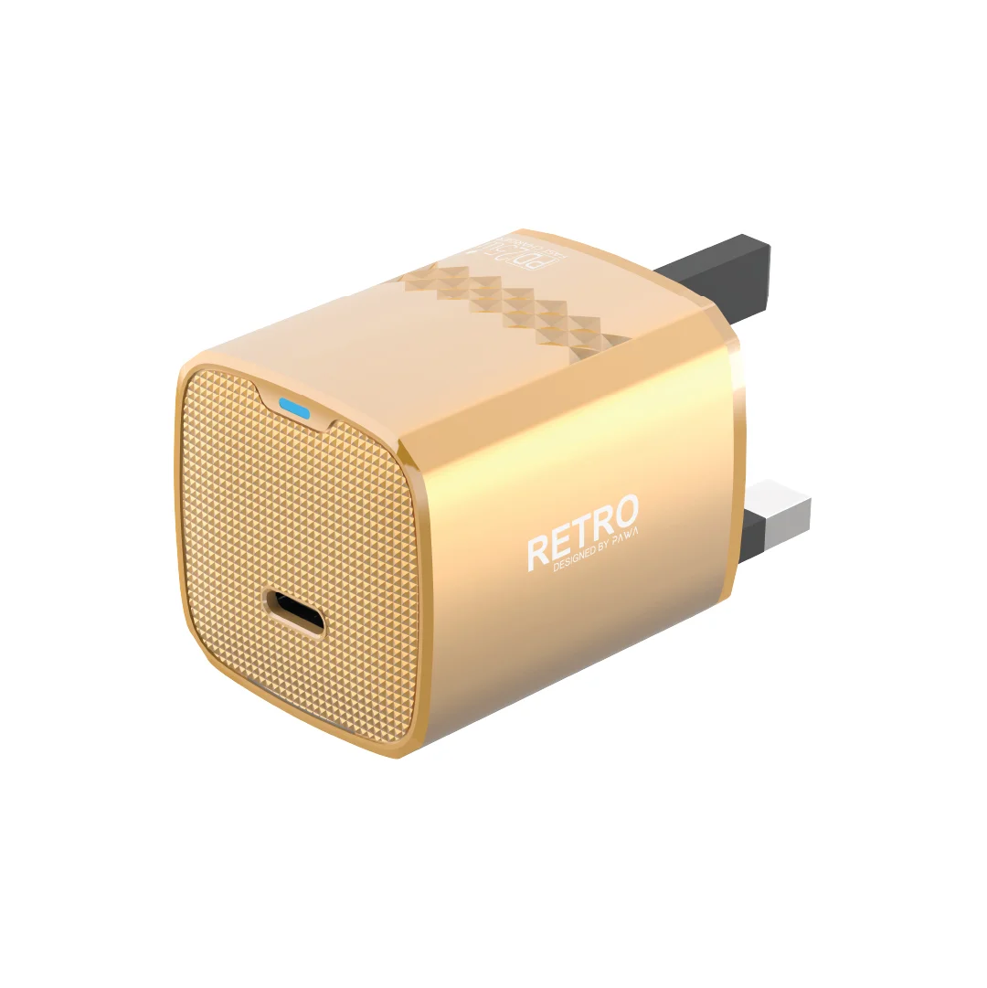 PAWA RETRO PD25W ONLY PD PORT UK CHARGER ORANGE TITANIUM PW-TCRT25UK-ORTT thumbnail 2