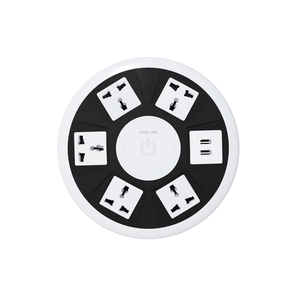 GREEN LION 7 IN 1 POWER SOCKET 5AC UNIVERSAL OUTLET + 2USB WHITE GN7N1PSKT13WH thumbnail 2