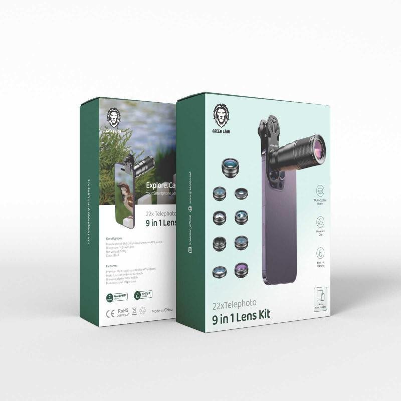GREEN 22 TELESPHOTO 9 IN 1 LENS KIT BLACK GN9IN1LNSKTBK thumbnail 2