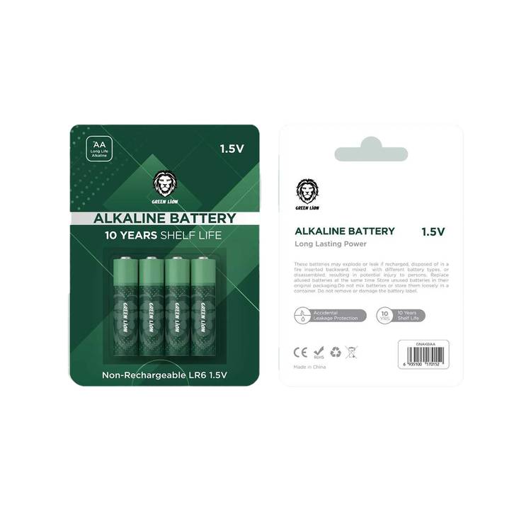 GREEN LION ALKALINE BATTERY AA 4 PACK GREEN GNAKBAA thumbnail 2