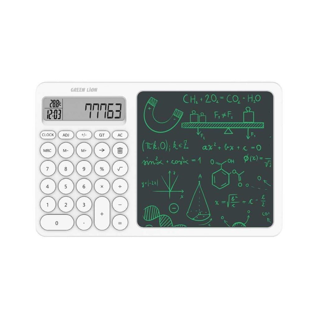 GREEN LION CALCWRITE PRO CALCULATOR-WRITING PAD COMBO WHITE GNCALCWPADWH thumbnail 2