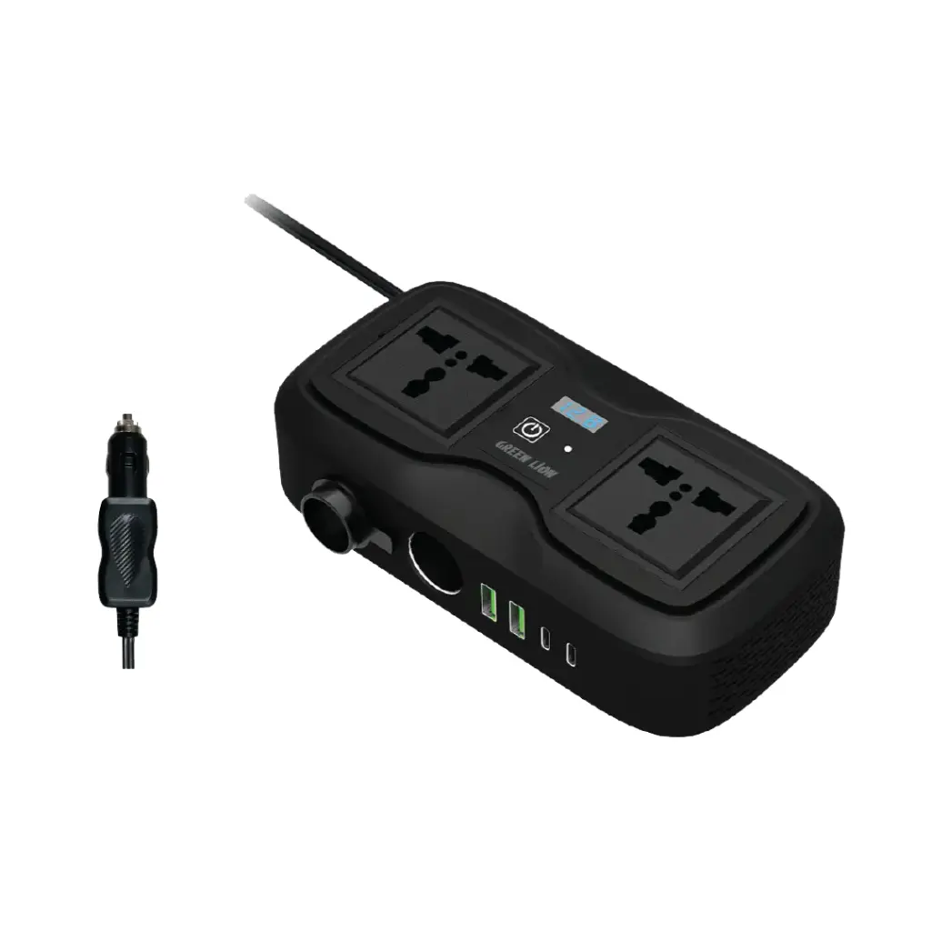 GREEN LION GC-233 POWER INVERTER WITH 2 UNIVERSAL SOCKET BLACK GNGC233PIBK thumbnail 2