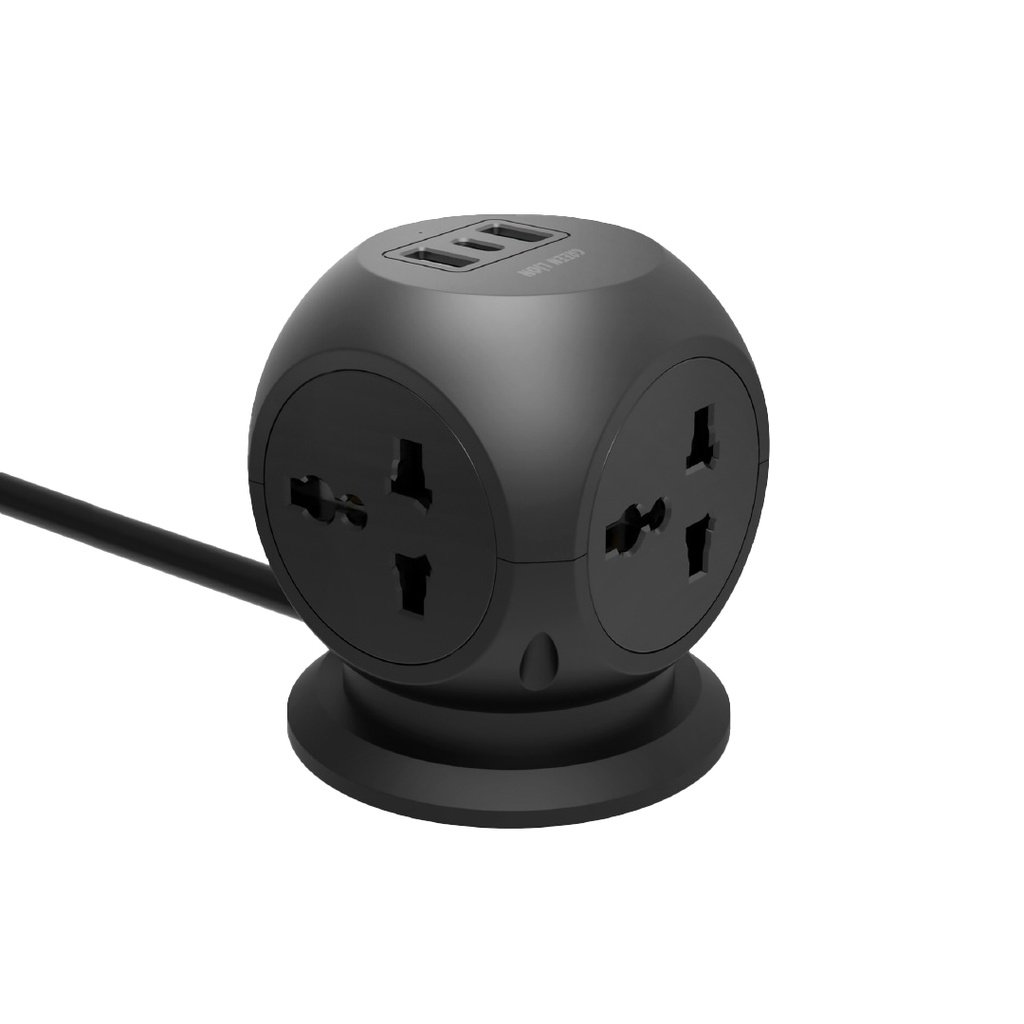GREEN LION MULTIPORT DESK UNIVERSAL SOCKET BLACK GNMULSKT4BK thumbnail 2