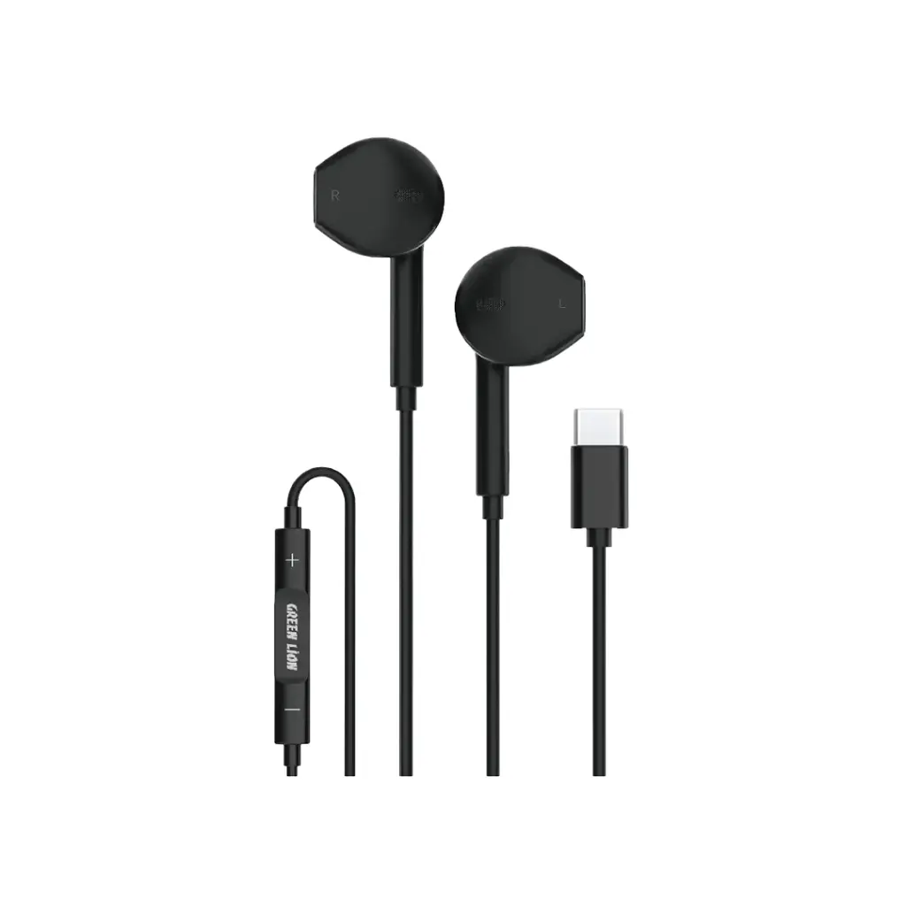 GREEN LION STEREO EARPHONE WITH TYPE-C CONNECTOR BLACK GNSTROEPTCBK thumbnail 2