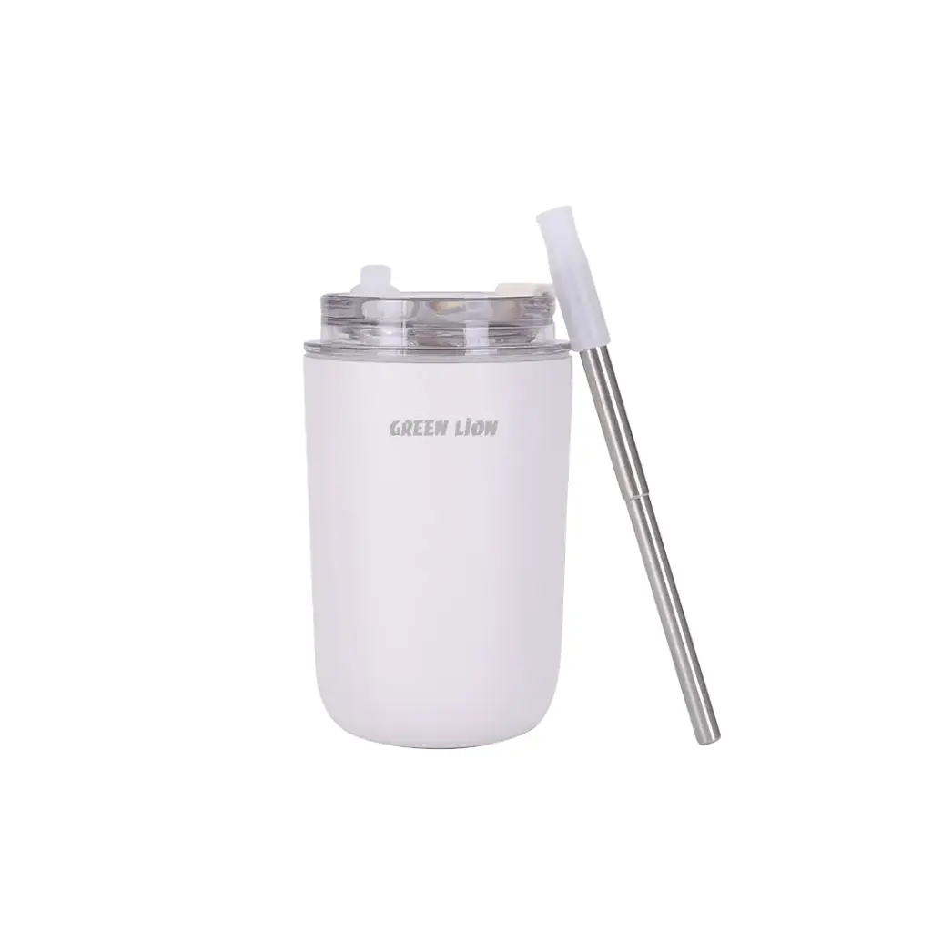GREEN LION VACUUM TRAVEL MUG LITE 280ML WHITE GNVATMUG280WH thumbnail 2