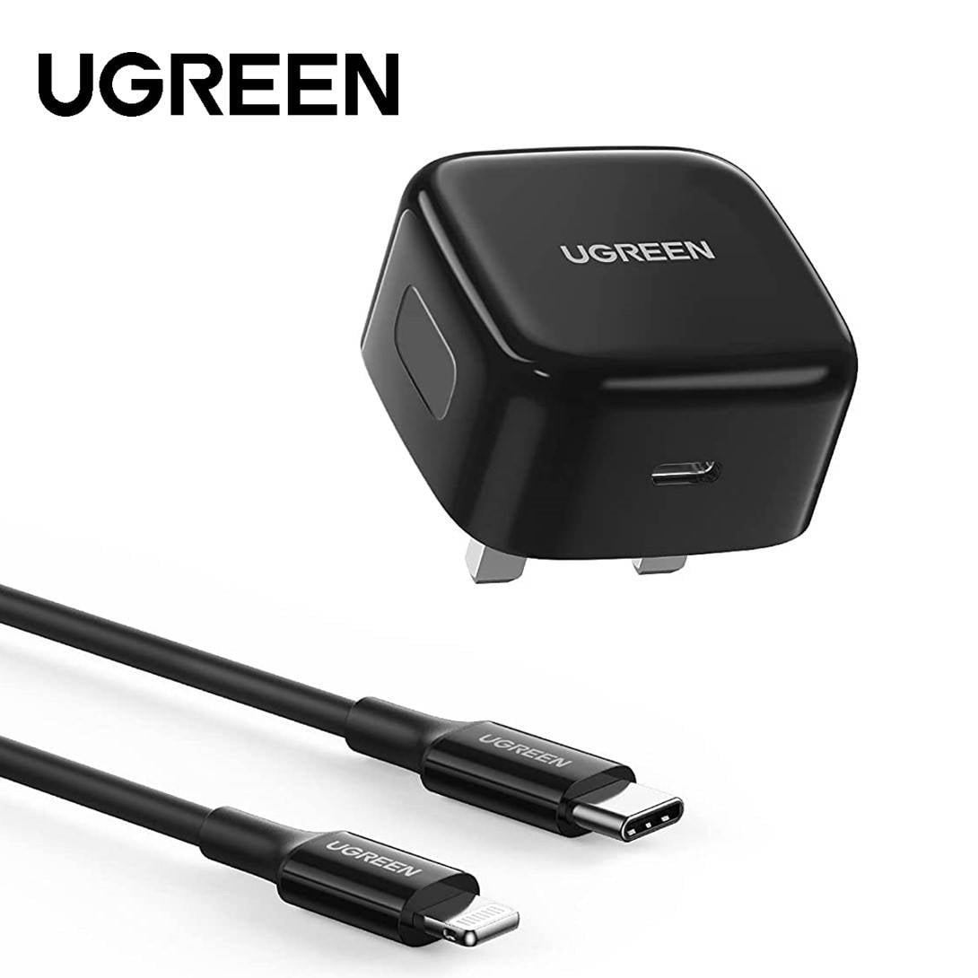 UGREEN 20W PD FAST CHARGER WITH 1M USB-C TO LIGHTNING CABLE 60624 thumbnail 2