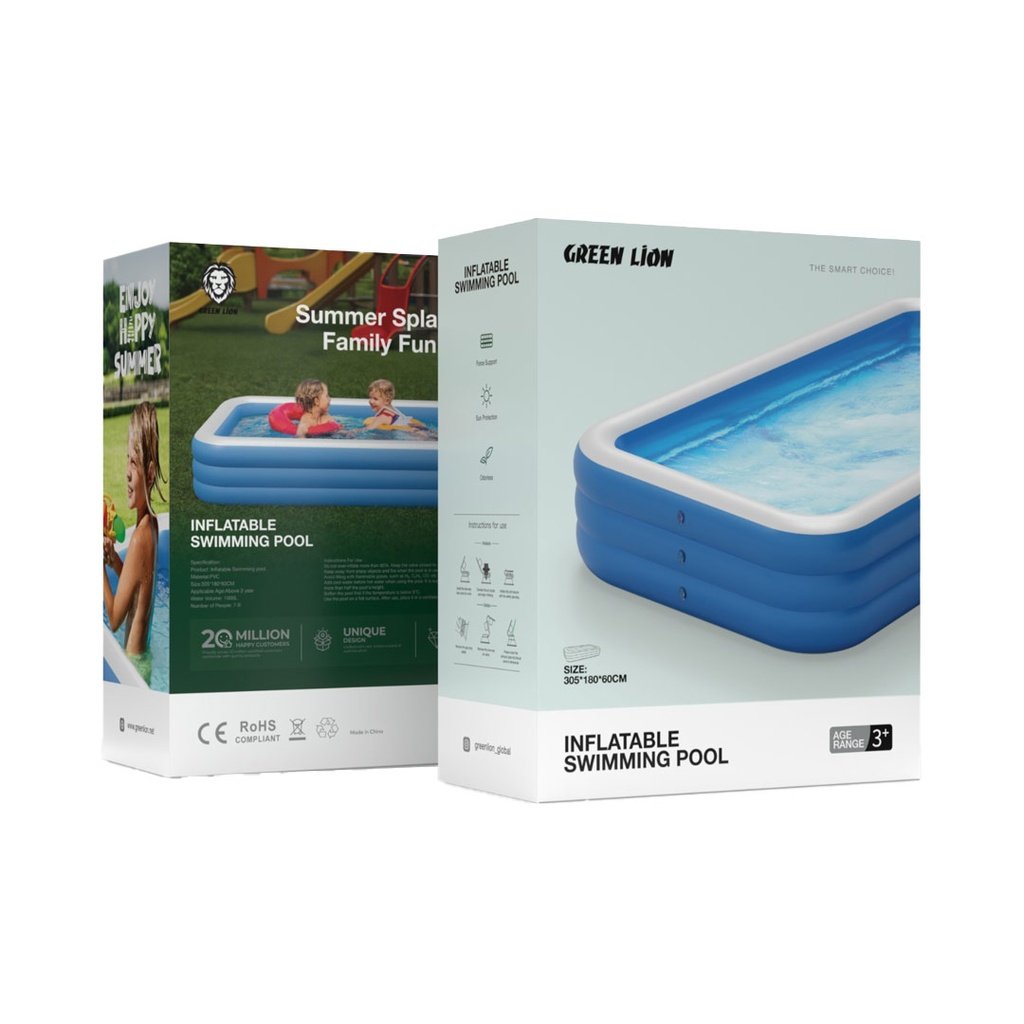 GREEN LION INFLATABLE SWIMMING POOL BIG BLUE GNINSPOOL3BL thumbnail 2