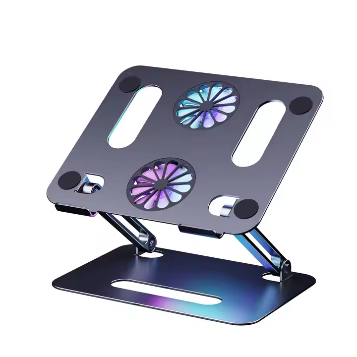 BONERU LAPTOP STAND WITH RGB FAN P43FS GREY thumbnail 2