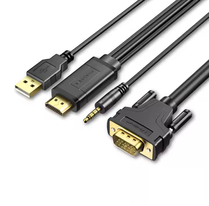 MINDPURE HDMI TO VGA ADAPTER CABLE WITH AUDIO POWER SUPPLY 5M BLACK LX10422 thumbnail 2