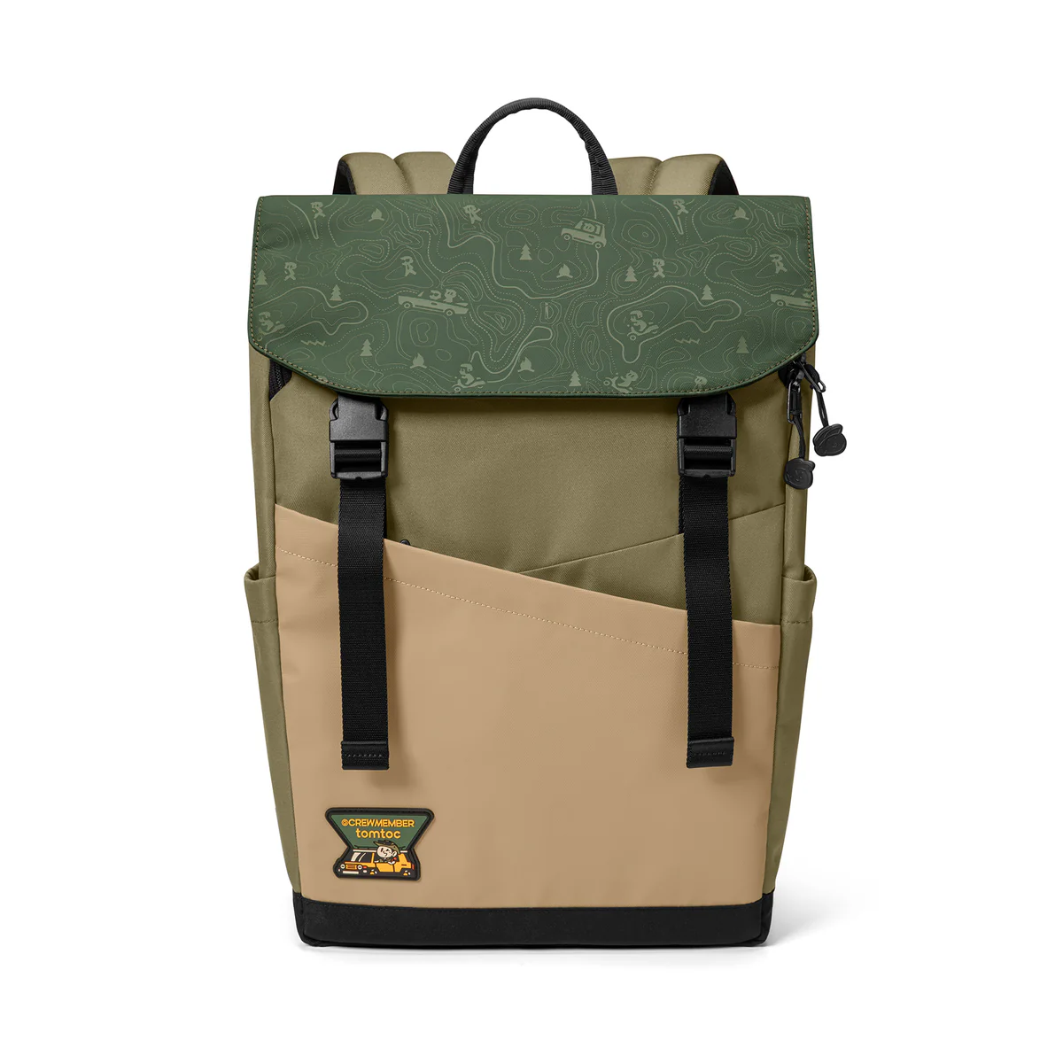 TOMTOC SLASH T64 15.6 INCH FLIP LAPTOP BACKPACK GREEN T64M1T1GC thumbnail 2
