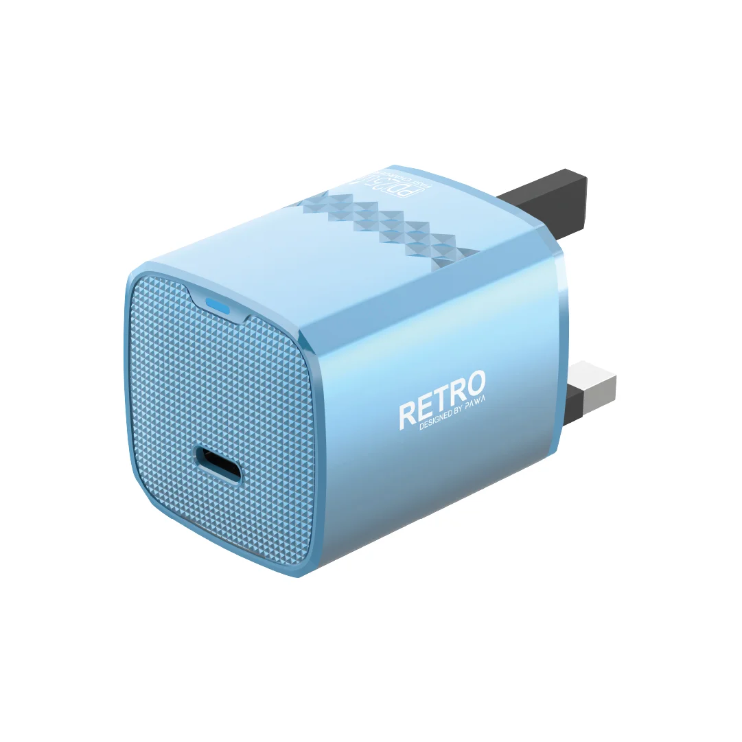 PAWA RETRO PD25W ONLY PD PORT UK CHARGER BLUE TITANIUM PW-TCRT25UK-BLTT thumbnail 2