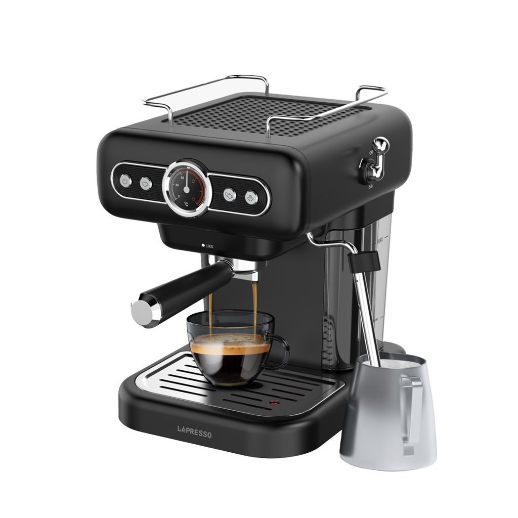 LEPRESSO RETRO ESPRESSO MACHINE BOILER GAUGE AND MILK STEAMER LP012 BLACK LPCFFM0012-BK thumbnail 2