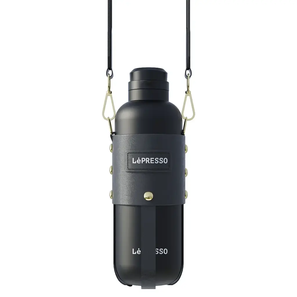 LEPRESSO THERMATRAIL THERMOS BOTTLE WITH CROSSBODY STRAP BLACK LPCFFTT0013BK thumbnail 2