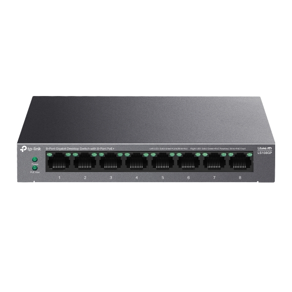 TP LINK LIGHTWAVE 8 PORT GIGABIT DESKTOP POE+ SWITCH LS108GP thumbnail 2