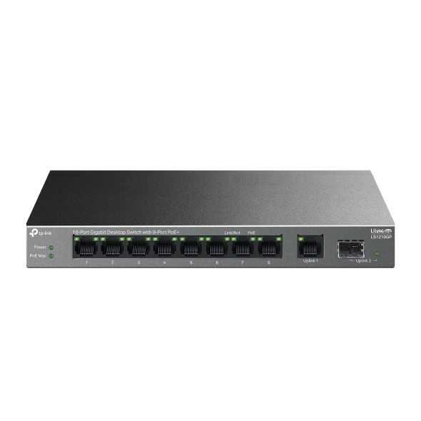 TP LINK LIGHTWAVE 10 PORT GIGABIT DESKTOP POE+ SWITCH LS1210GP thumbnail 2