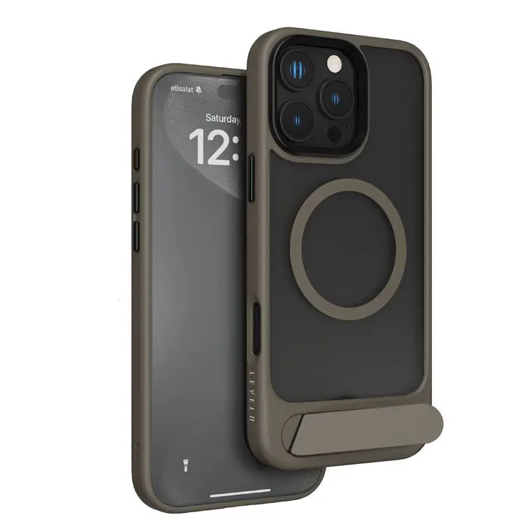 LEVELO IPHONE 16 PRO MATTEO CASE WITH BOTTOM STAND GRIP ROSE GOLD LVL-MCBSG-16P-RSGD thumbnail 2