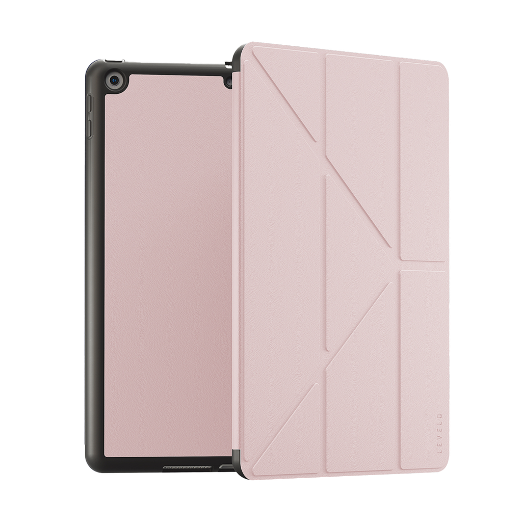 LEVELO IPAD 10.2 INCH ELEGANT HYBRID LEATHER MAGNETIC CASE PINK LEVELGAIRPK thumbnail 2