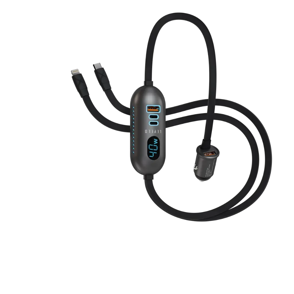 LEVELO POLIX 84W FAST CAR CHARGER GREY LVLPLXCC84WGY thumbnail 2