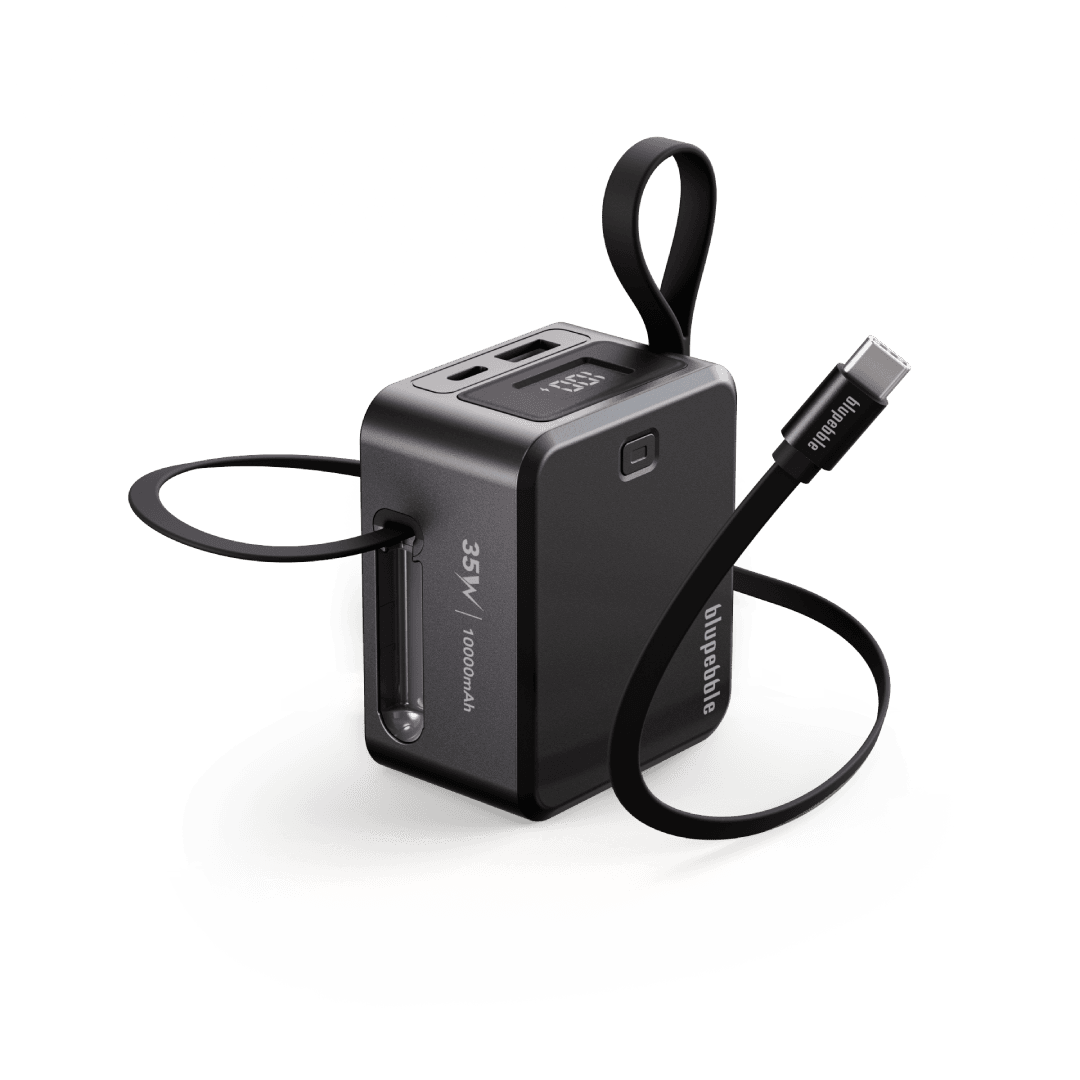 BLUPEBBLE LINKPOD 35W 10000MAH POWER BANK WITH RETRACTABLE CABLE GRAY BP-PBLNKPD35-GY thumbnail 2