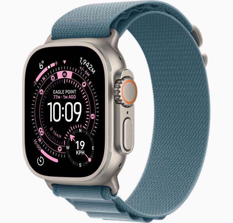 APPLE WATCH ULTRA 3 49MM GPS + CELLULAR NATURAL TITANIUM LIGHT BLUE ALPINE LOOP SMALL MEWK4 thumbnail 2