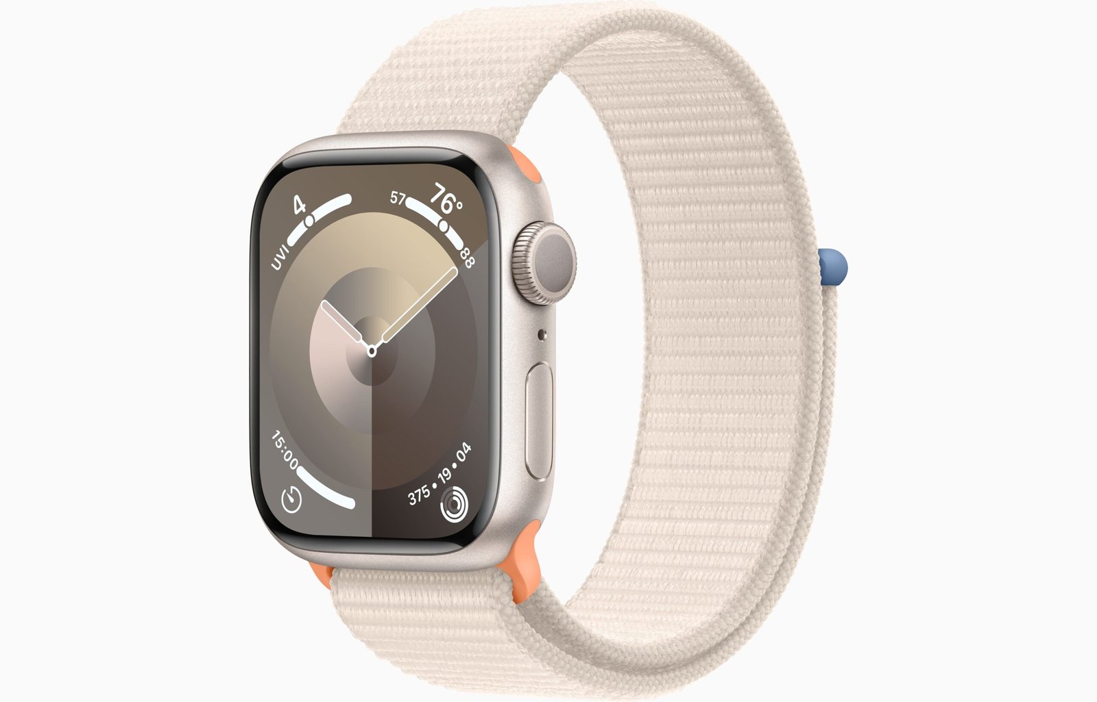 APPLE WATCH SERIES 9 GPS 41MM STARLIGHT ALUMINIUM CASE WITH STARLIGHT SPORT LOOP MR8V3 thumbnail 2