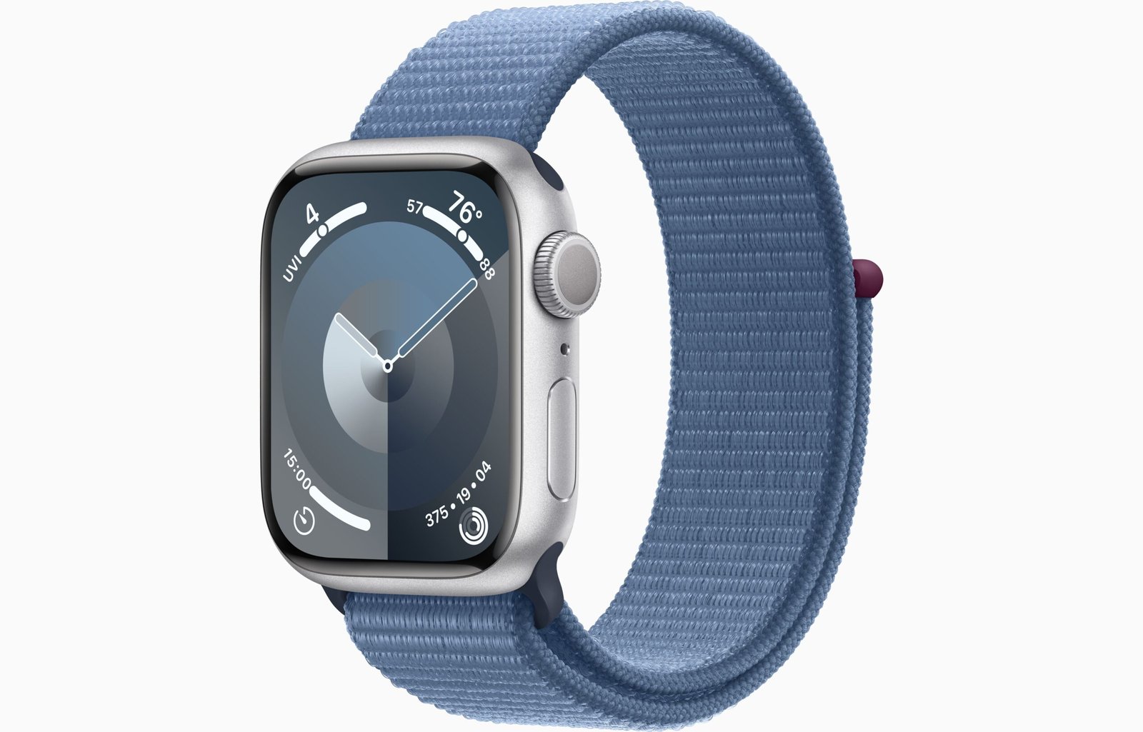APPLE WATCH SERIES 9 41MM GPS SILVER ALUMINUM CASE WITH WINTER BLUE SPORT LOOP MR923 thumbnail 2