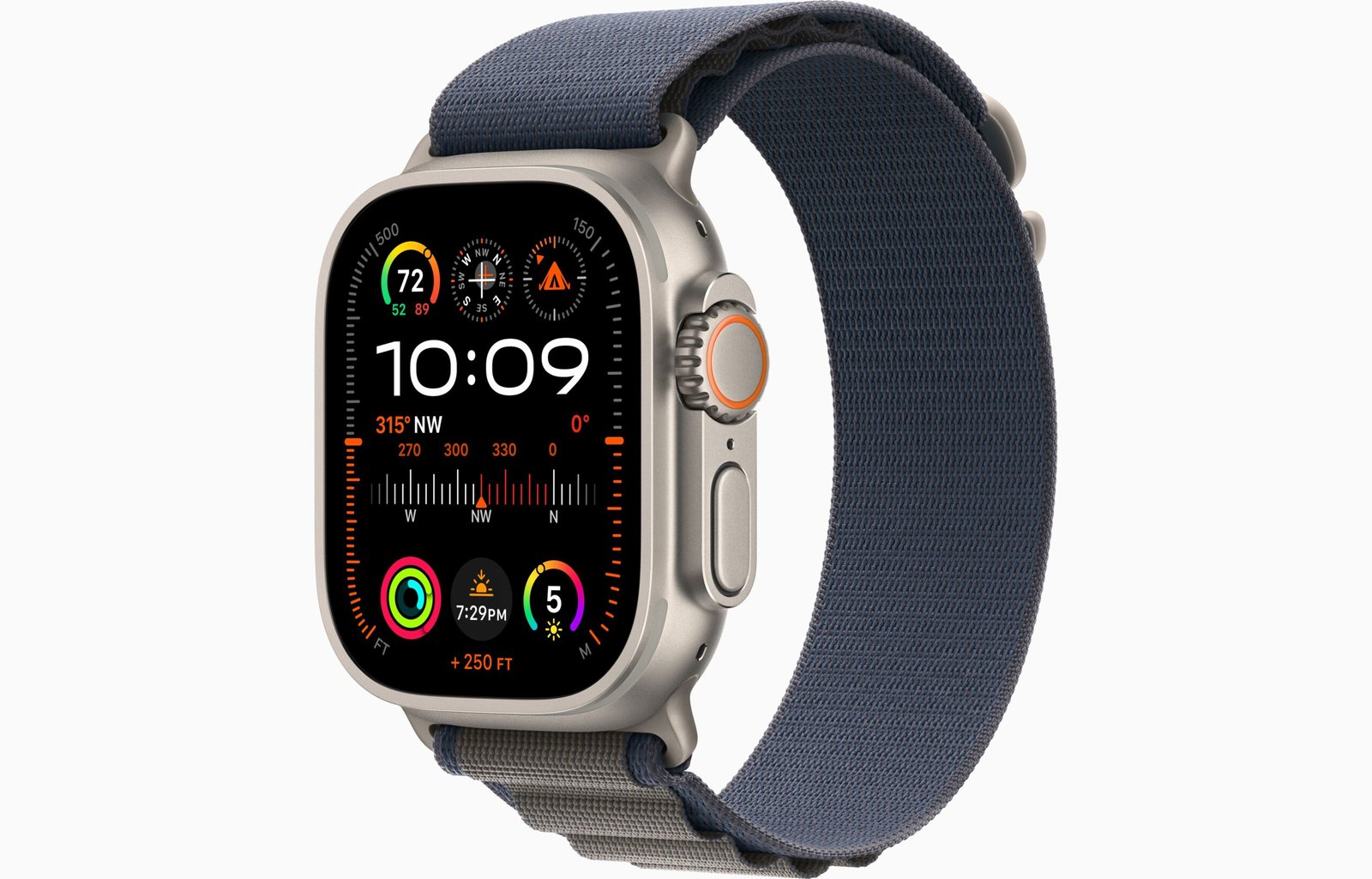 APPLE WATCH ULTRA 2 49MM GPS + CELLULAR TITANIUM CASE WITH BLUE ALPINE LOOP thumbnail 2