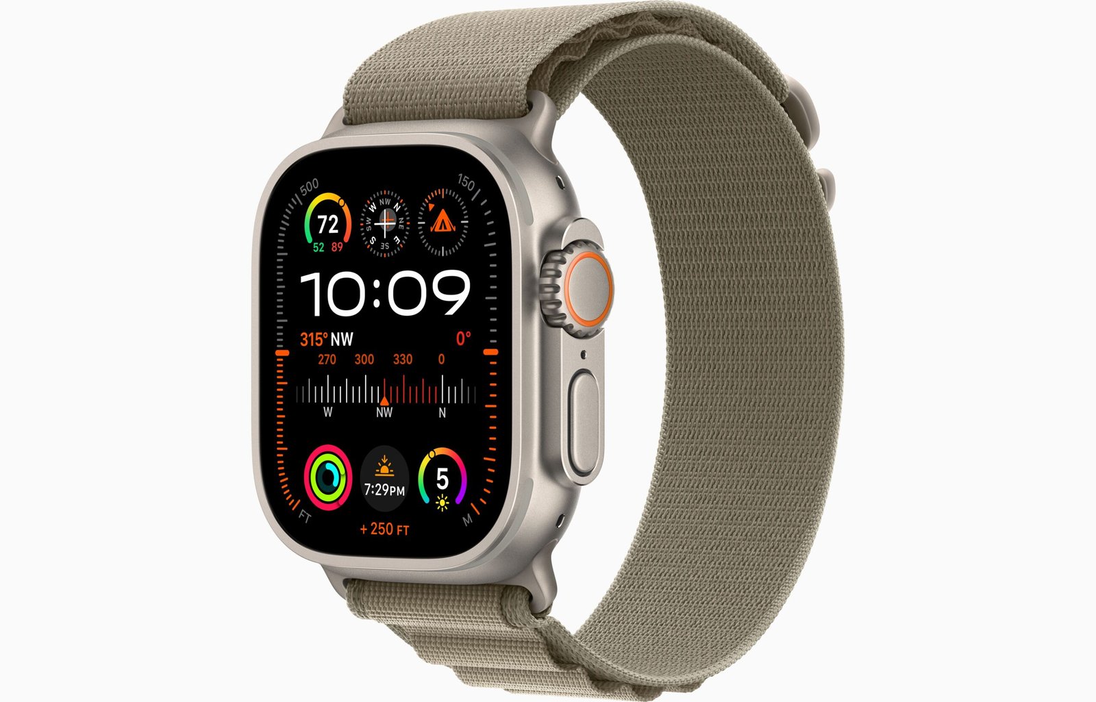 APPLE WATCH ULTRA 2 49MM GPS + CELLULAR TITANIUM CASE WITH OLIVE ALPINE LOOP thumbnail 2