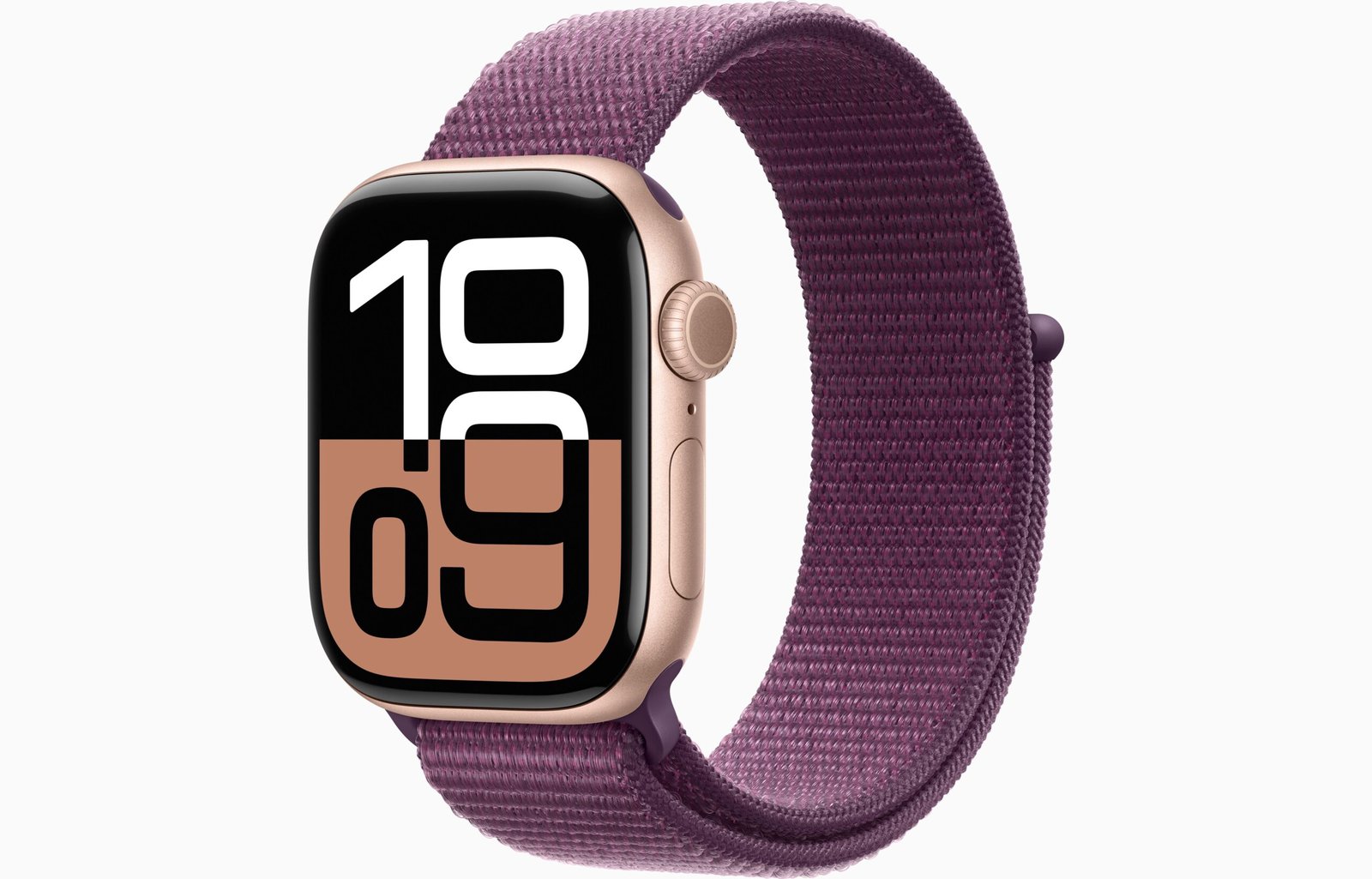Apple Watch Series 10 42mm GPS Rose Gold Aluminium with Plum Sport Loop MWWK3 | Sleek Design with Fitness Tracking thumbnail 2