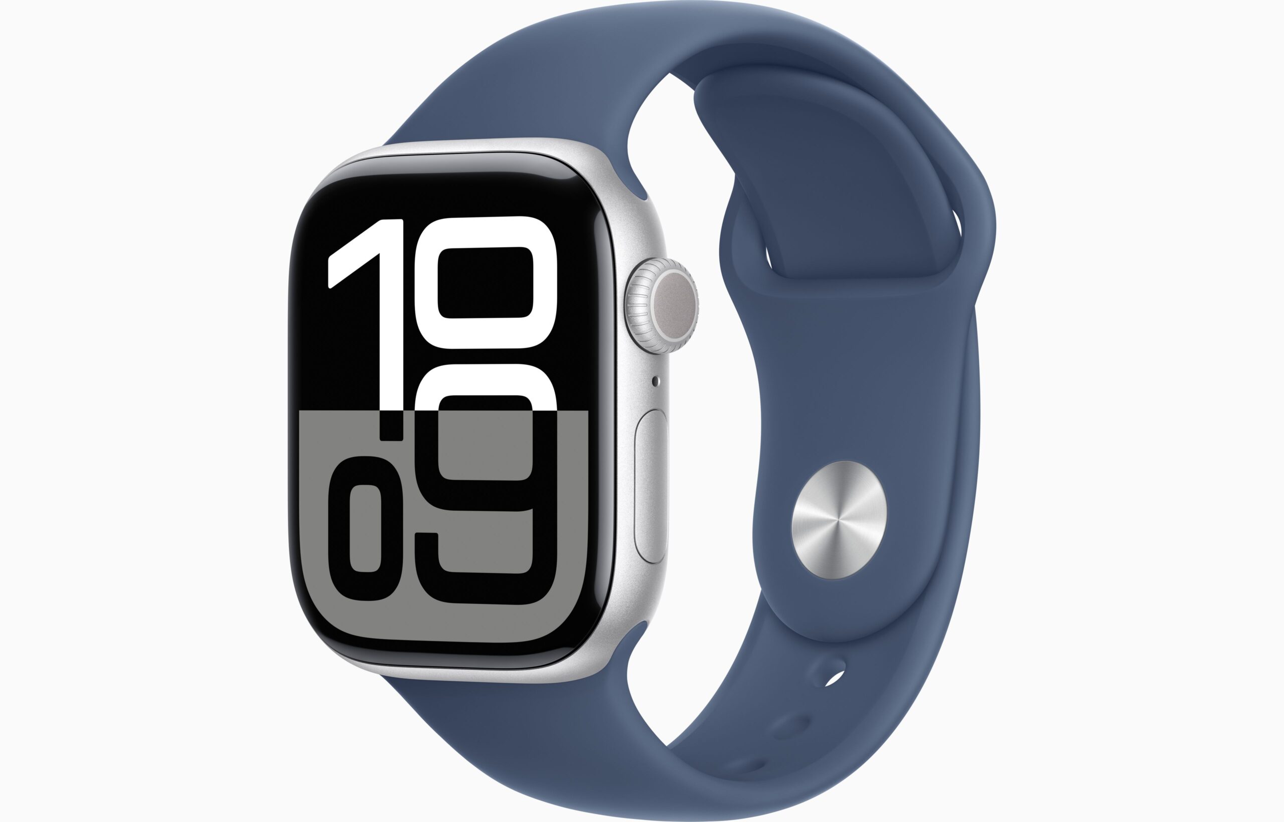 APPLE WATCH SERIES 10 42MM GPS SILVER ALUMINIUM CASE WITH DENIM SPORT BAND MWWC3 thumbnail 2
