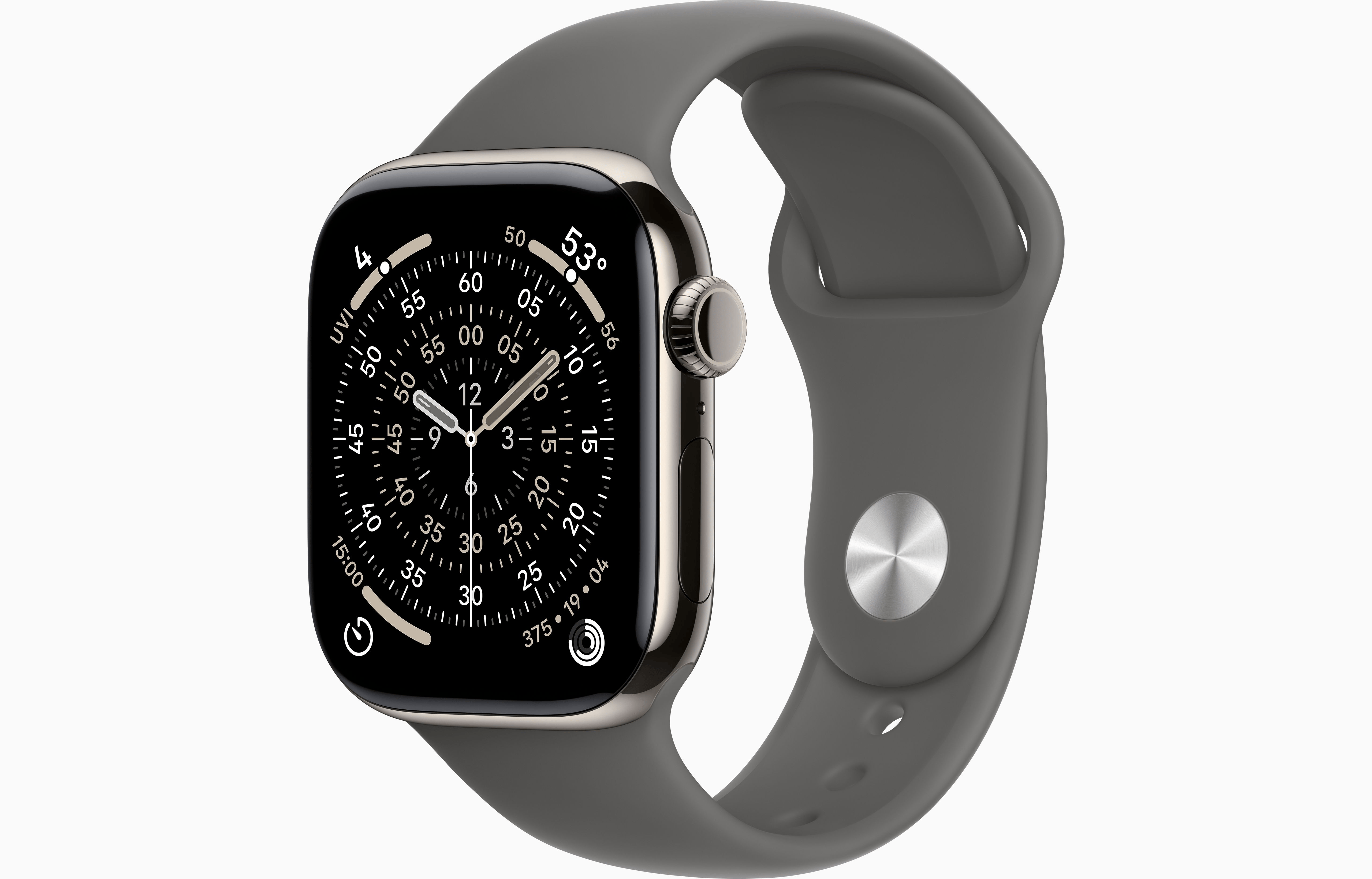 APPLE WATCH SERIES 11 GPS + CELLULAR 42MM NATURAL TITANIUM CASE WITH STONE GRAY SPORT BAND M-L MF8N4 thumbnail 2