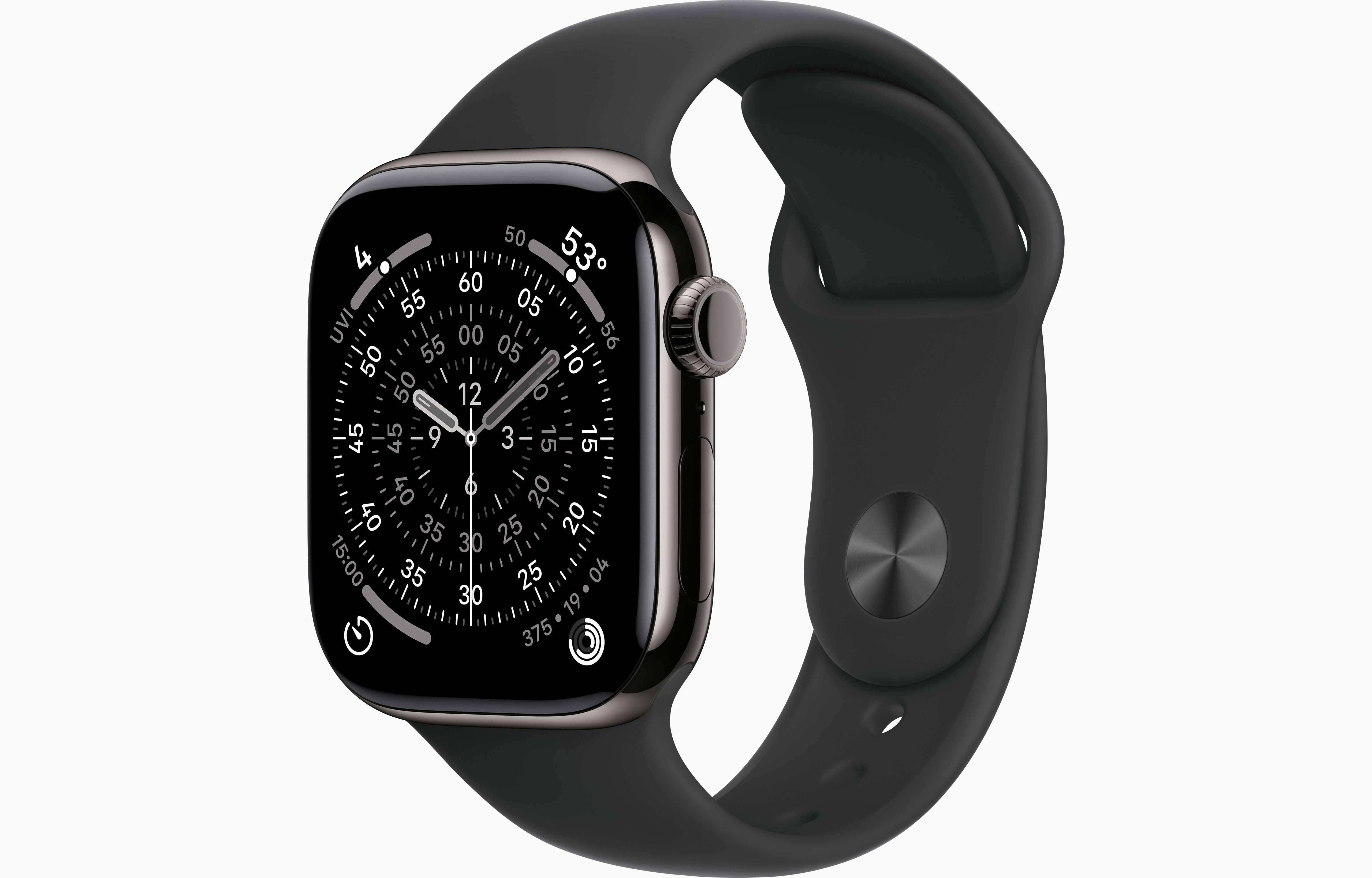 APPLE WATCH SERIES 11 GPS + CELLULAR 42MM SLATE TITANIUM CASE WITH BLACK SPORT BAND S/M MF8R4 thumbnail 2