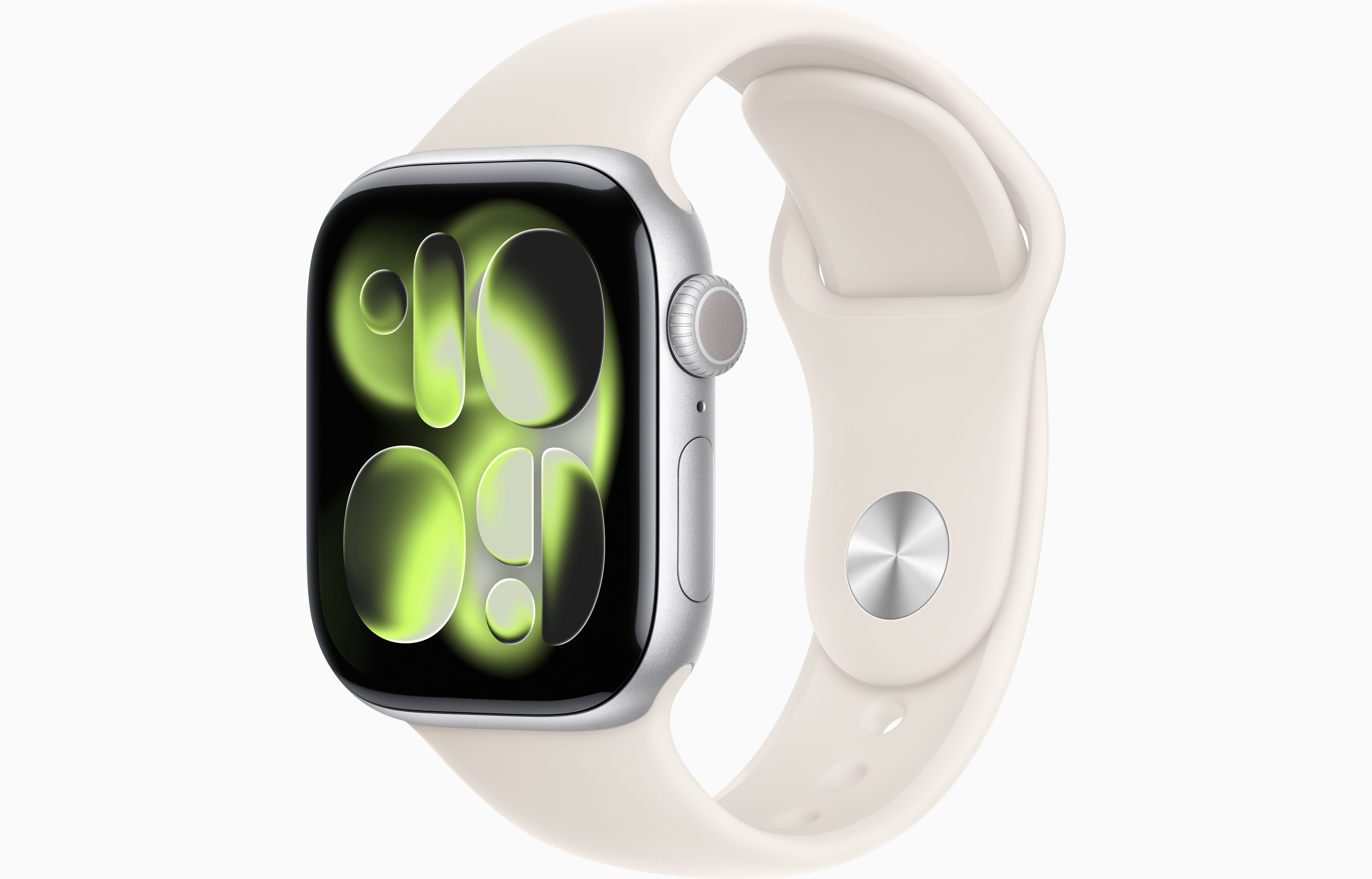 APPLE WATCH SERIES 11 GPS 42MM 2025 SILVER ALUMINIUM CASE WITH STARLIGHT SPORT BAND S/M MEW34 thumbnail 2