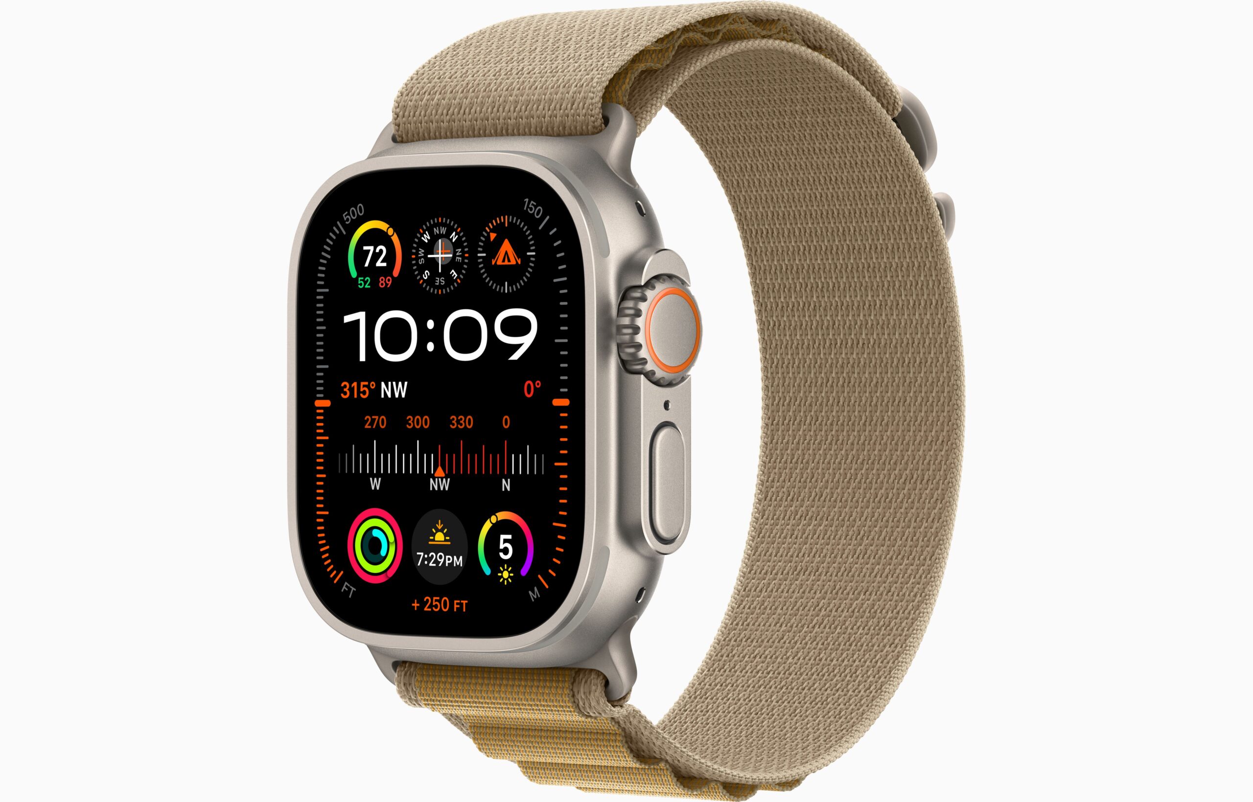 APPLE WATCH ULTRA 2 49MM (2024) NATURAL TITANIUM WITH TAN ALPINE LOOP MEDIUM MX4F3 thumbnail 2